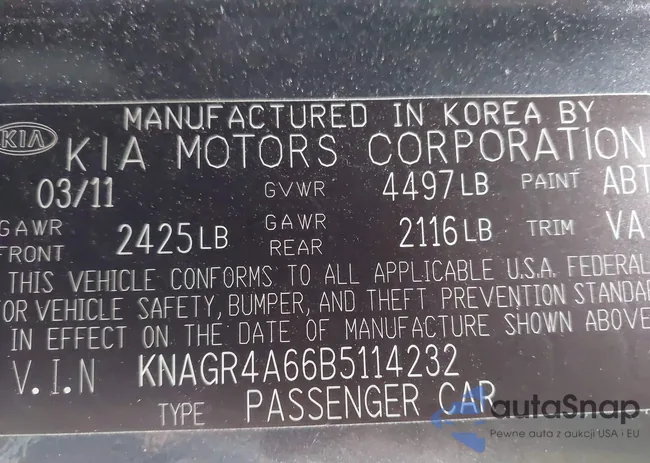 KNAGR4A66B5114232: 42991123