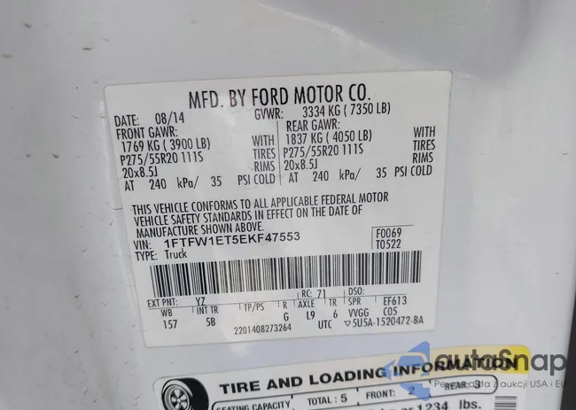 1FTFW1ET5EKF47553: 42991171