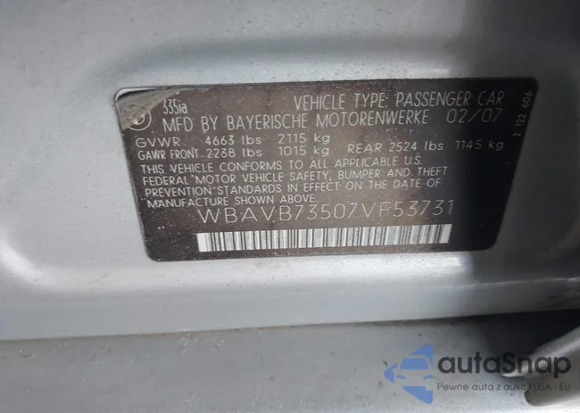 WBAVB73507VF53731: 42992362