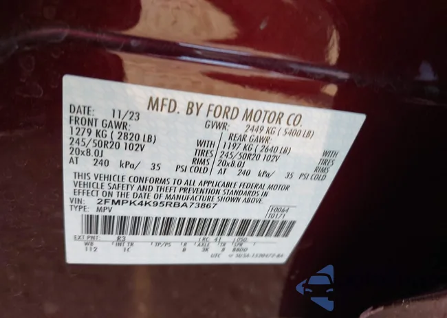 2FMPK4K95RBA73867: 42992425