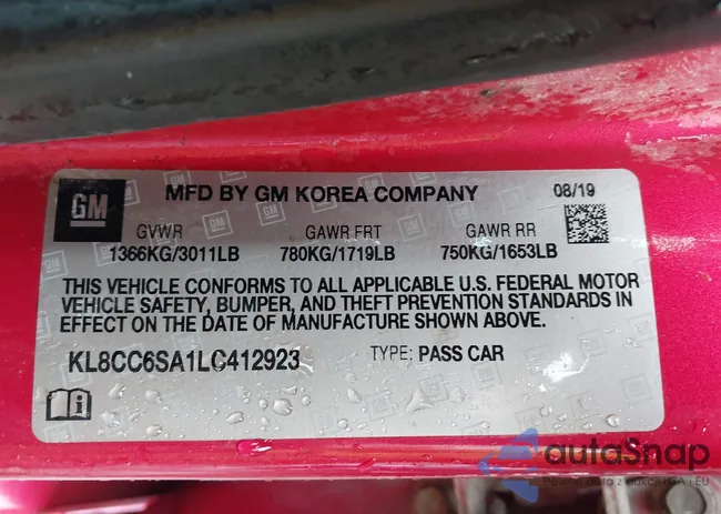 KL8CC6SA1LC412923: 42992553