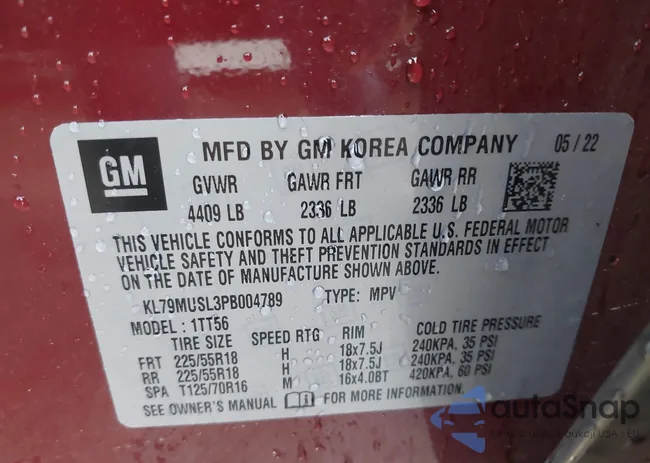 KL79MUSL3PB004789: 42992575