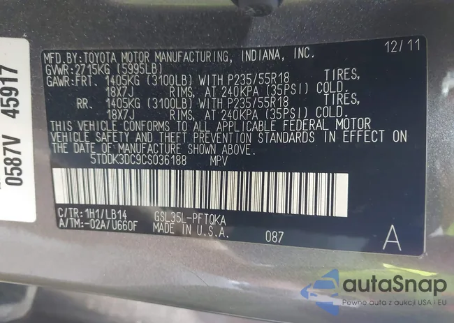 5TDDK3DC9CS036188: 42992655