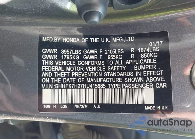 SHHFK7H27HU415685: 42992735