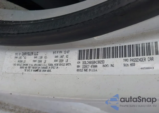 1B3LC46K68N190293: 42992759