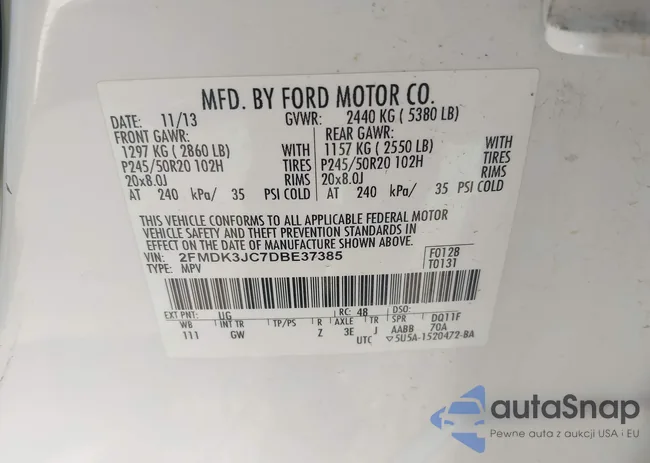 2FMDK3JC7DBE37385: 42992786