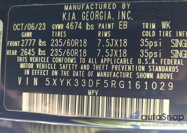 5XYK33DF5RG161029: 42992907