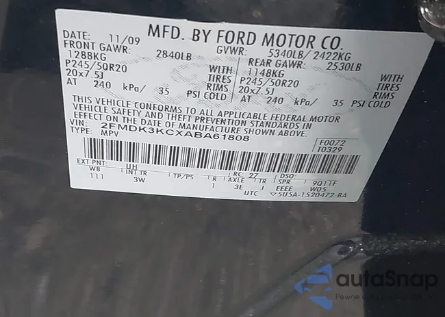 2FMDK3KCXABA61808: 42992927