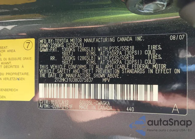 2T2HK31U38C075837: 42991951