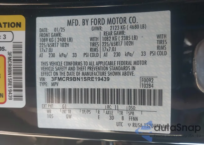 3FMCR9BN1SRE19439: 42992010