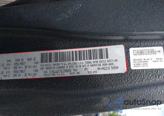 1C4BJWDG7GL248643: 42992017