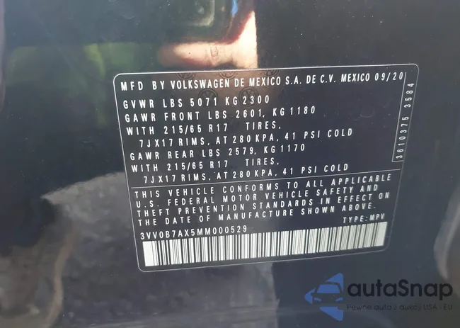 3VV0B7AX5MM000529: 42992048