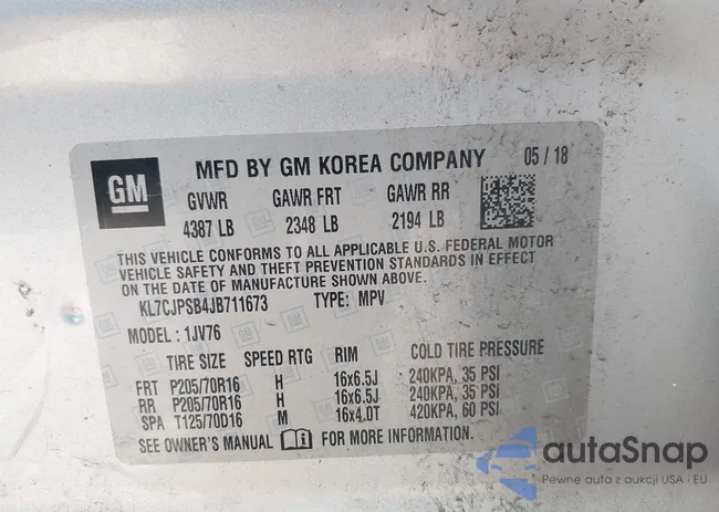 KL7CJPSB4JB711673: 42992095