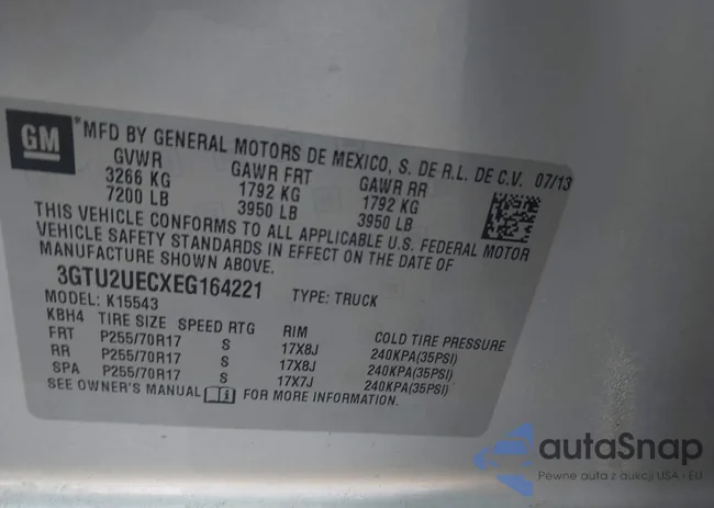 3GTU2UECXEG164221: 42992122