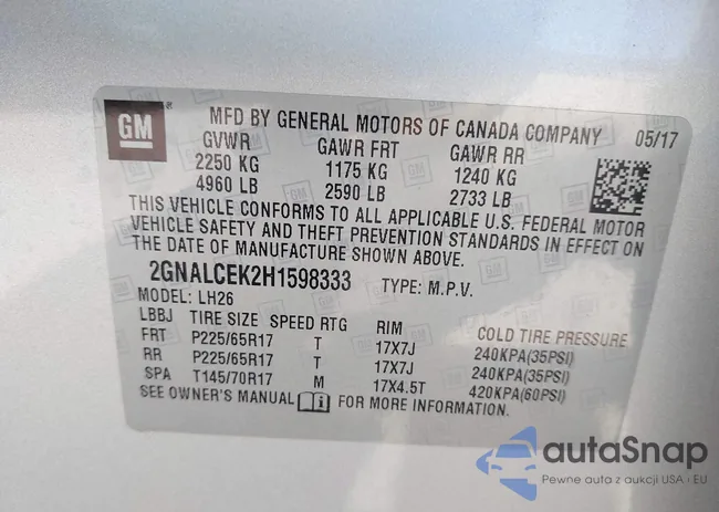 2GNALCEK2H1598333: 42992131