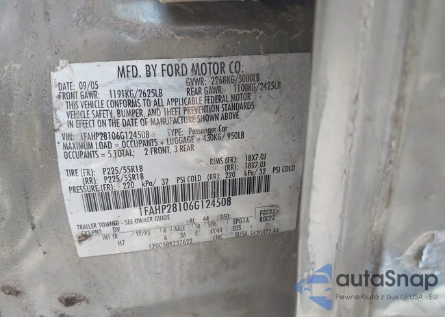 1FAHP28106G124508: 42992160