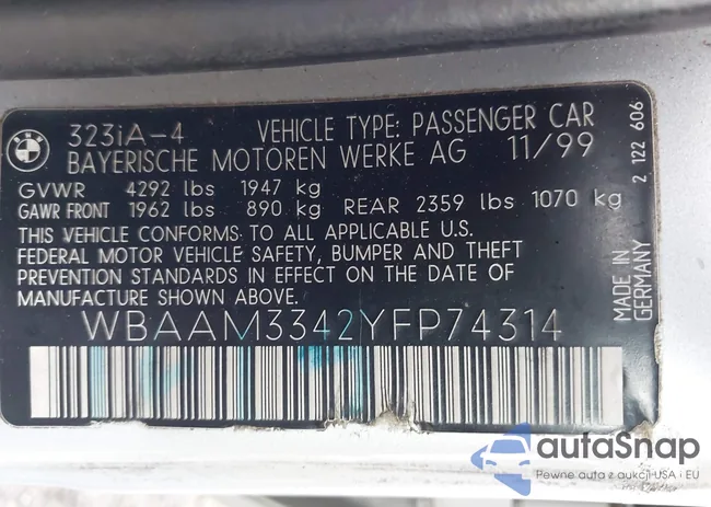 WBAAM3342YFP74314: 42992194