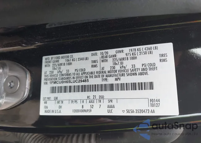 1FMCU0H65LUC29485: 42992247