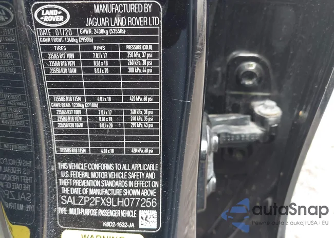 SALZP2FX9LH077256: 42992277