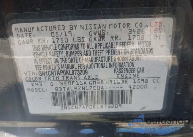 3N1CN7AP0KL873209: 42993375