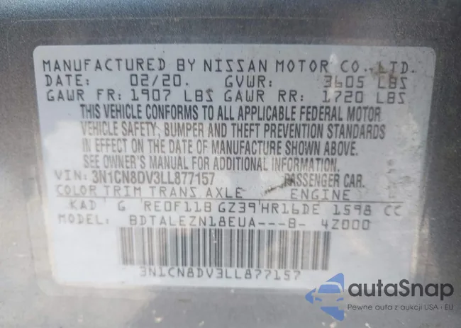 3N1CN8DV3LL877157: 42993448