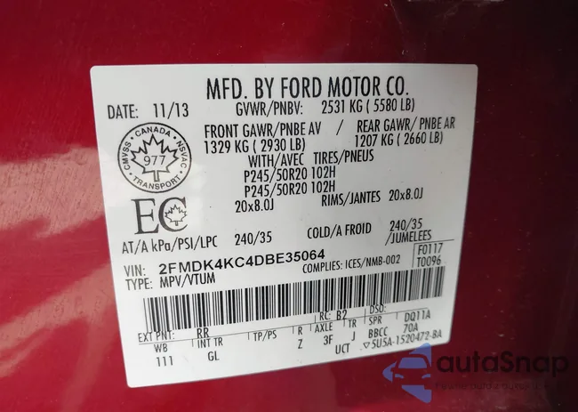 2FMDK4KC4DBE35064: 42993596