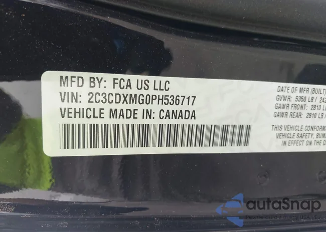 2C3CDXMG0PH536717: 42993671