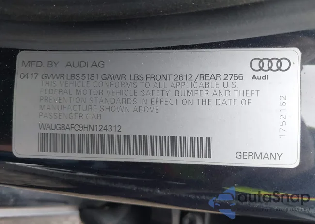 WAUG8AFC9HN124312: 42993742