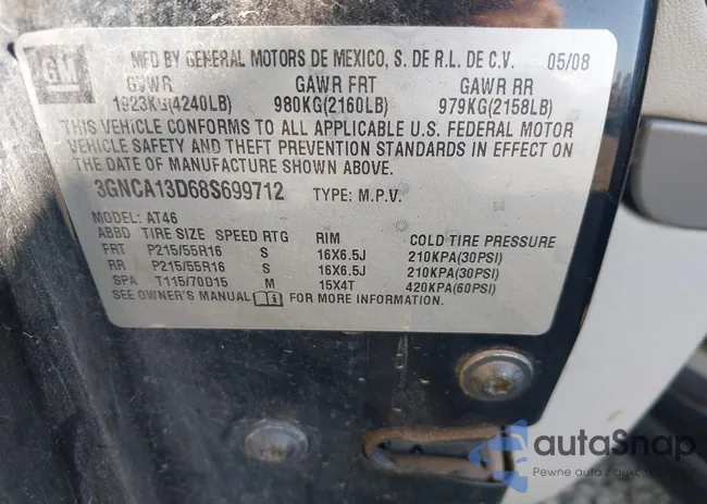 3GNCA13D68S699712: 42993818