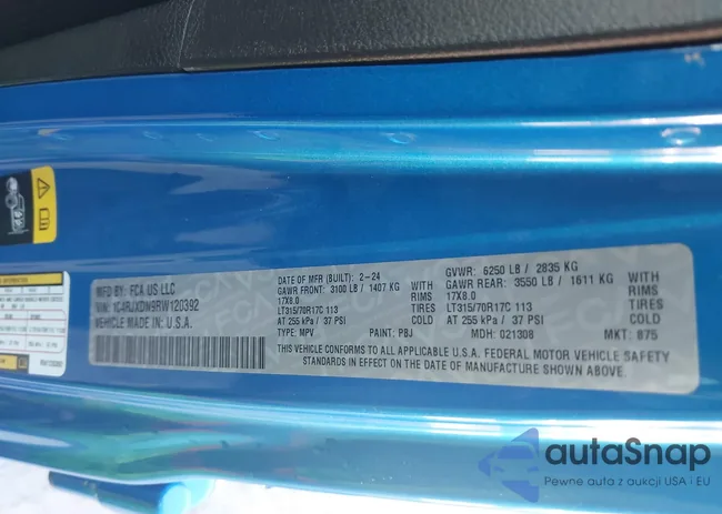 1C4RJXDN9RW120392: 42993840