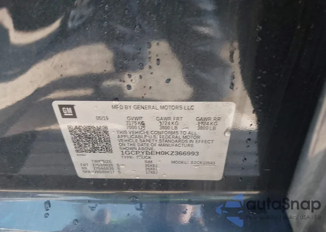 1GCPYBEH0KZ366993: 42993919