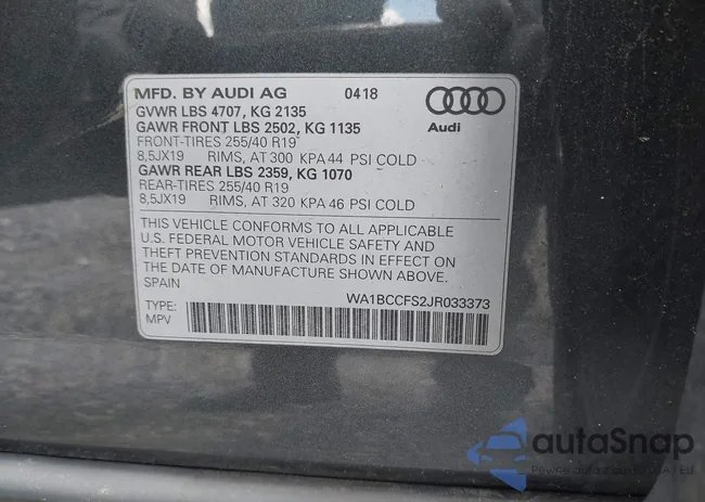 WA1BCCFS2JR033373: 42992992