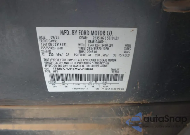 1FMSK7DH5MGC14843: 42993029