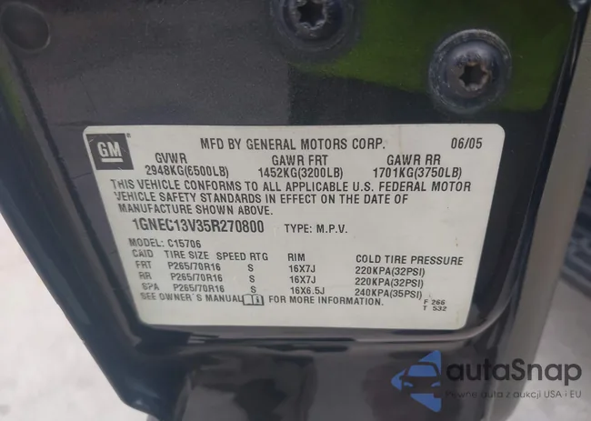 1GNEC13V35R270800: 42993059