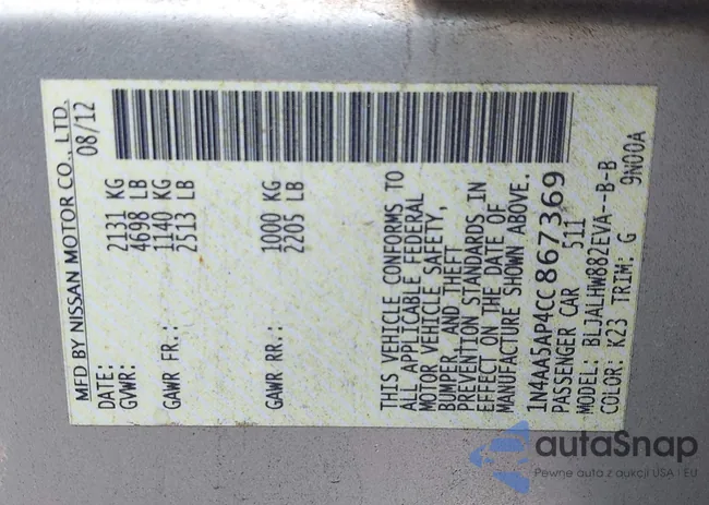 1N4AA5AP4CC867369: 42993087