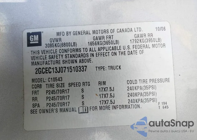 2GCEC13J071510337: 42993188