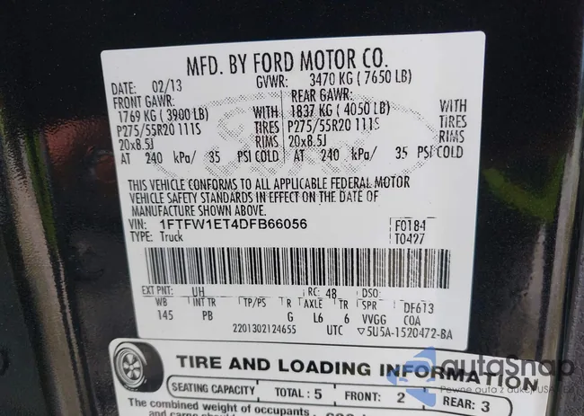 1FTFW1ET4DFB66056: 42993227