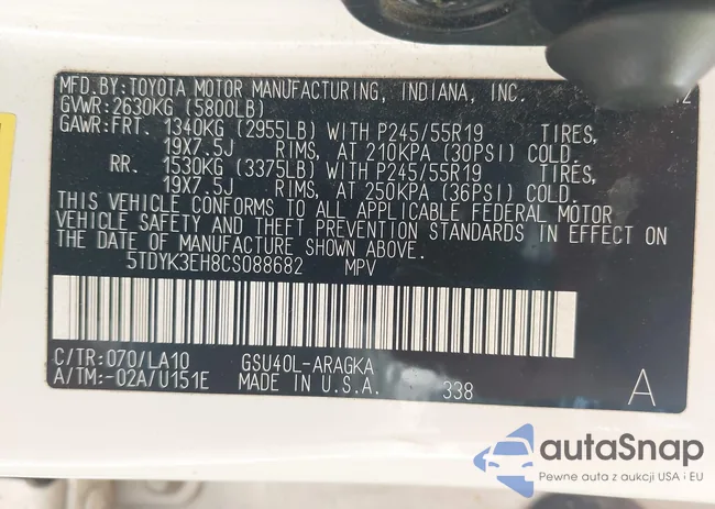 5TDYK3EH8CS088682: 42993246