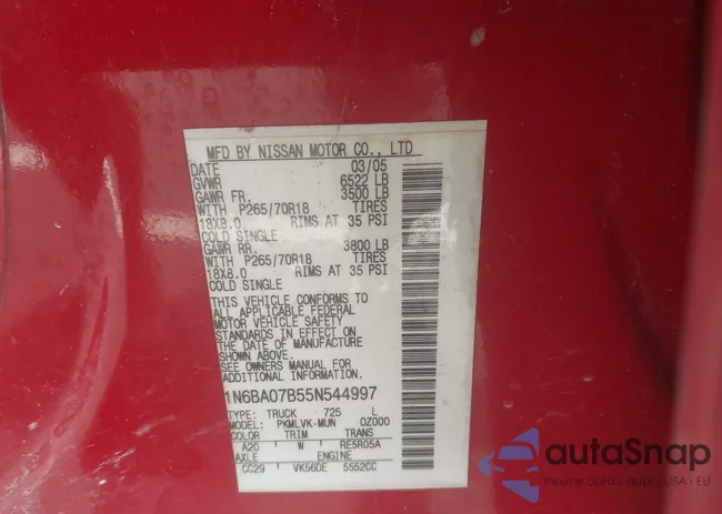 1N6BA07B55N544997: 42993300