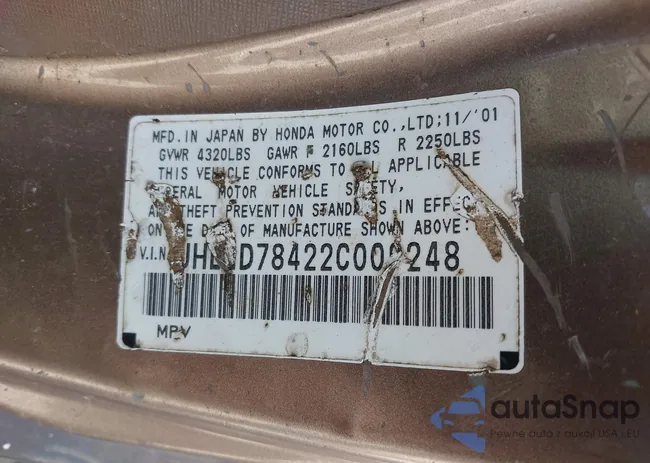 JHLRD78422C009248: 42994405