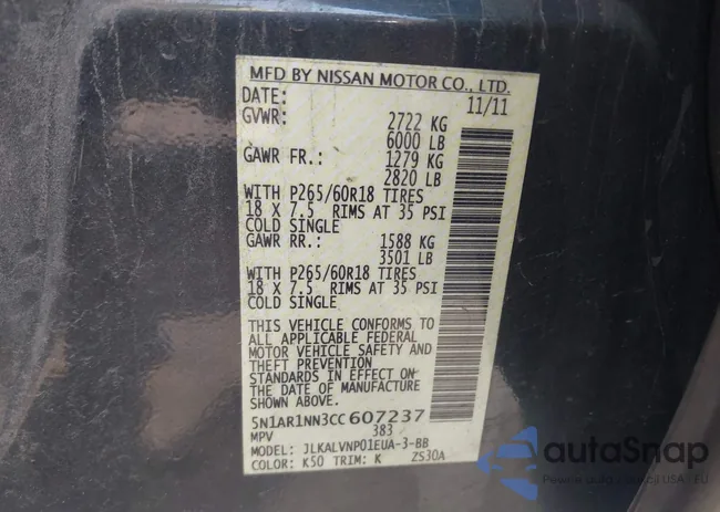 5N1AR1NN3CC607237: 42994457