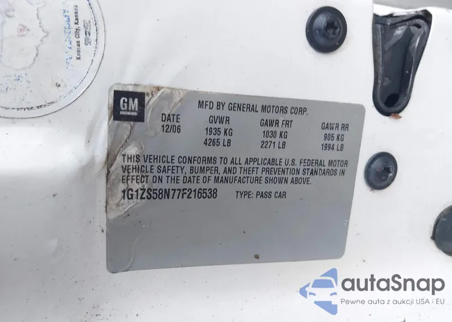 1G1ZS58N77F216538: 42994583