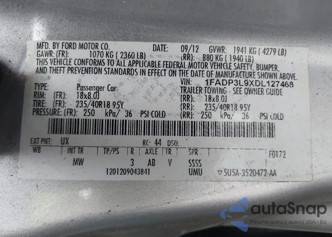 1FADP3L9XDL127468: 42994718