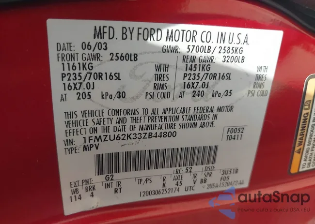 1FMZU62K33ZB44800: 42994774