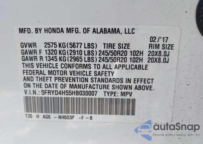 5FRYD4H55HB030007: 42994791