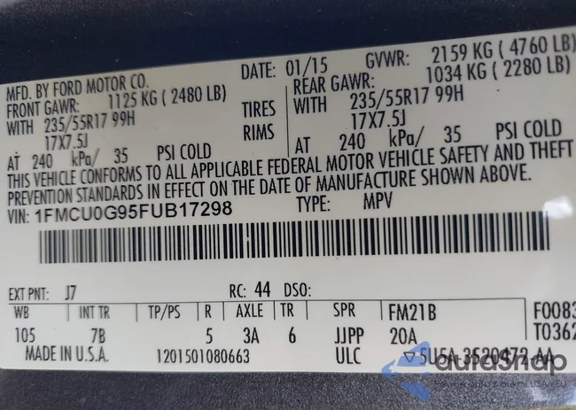 1FMCU0G95FUB17298: 42994808