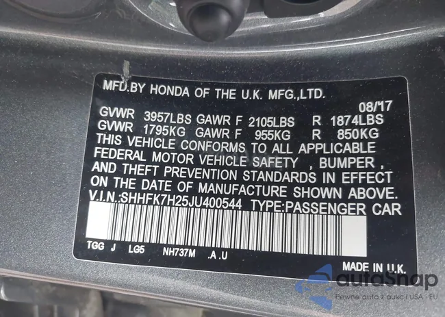 SHHFK7H25JU400544: 42993990