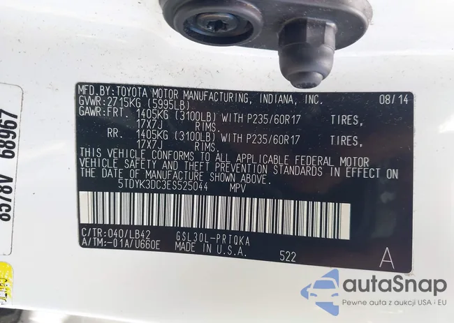 5TDYK3DC3ES525044: 42994035