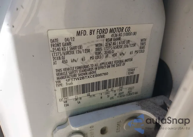 1FT7W2BTXCEB95760: 42994200