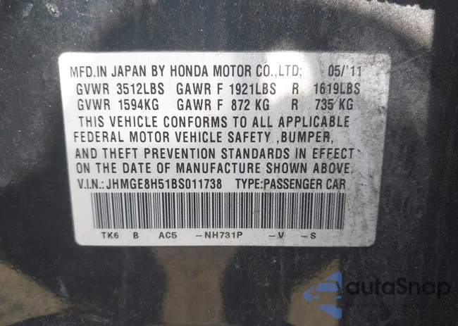 JHMGE8H51BS011738: 42995482